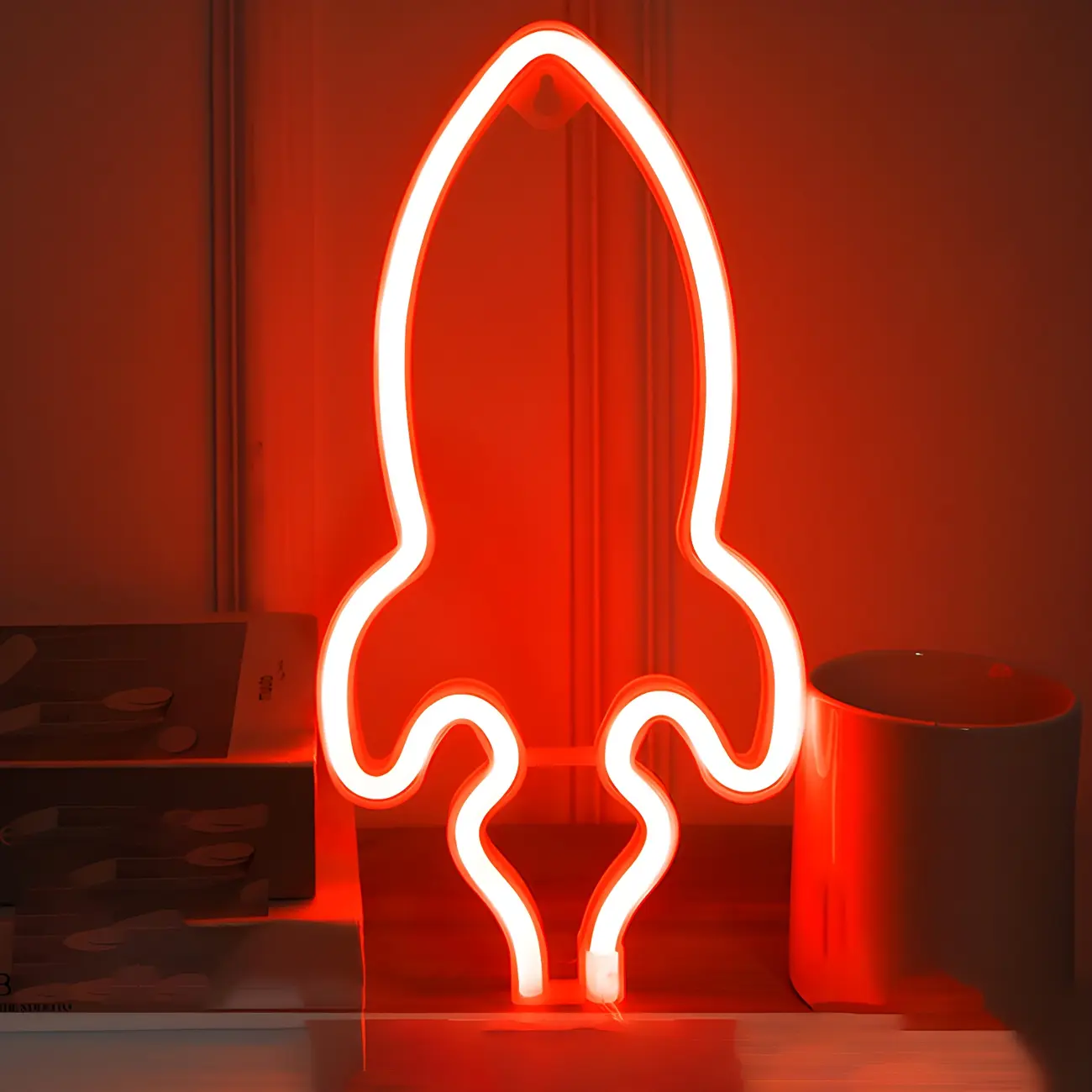 Contemporary Rocket-Shape Plastic LED Night Light Image - 2 | homeyfad