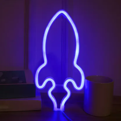Contemporary Rocket-Shape Plastic LED Night Light Image - 3