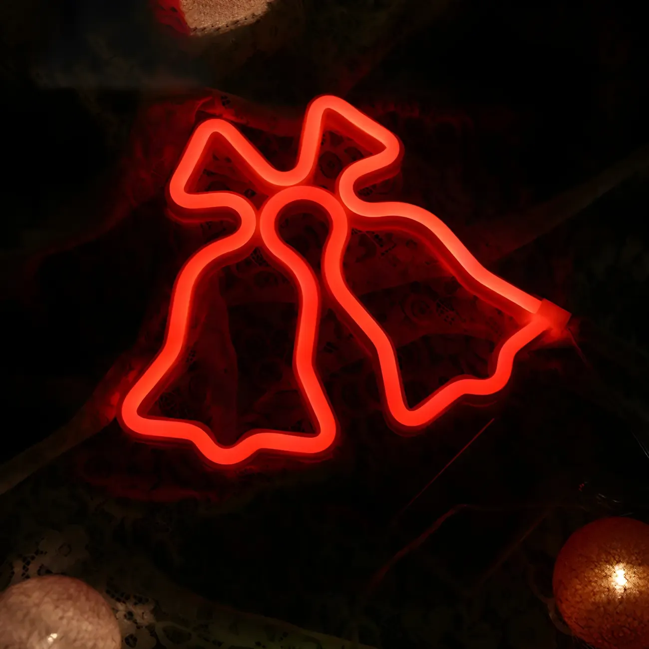 Wired Jingle Bell Red Neon Night Light Image - 1