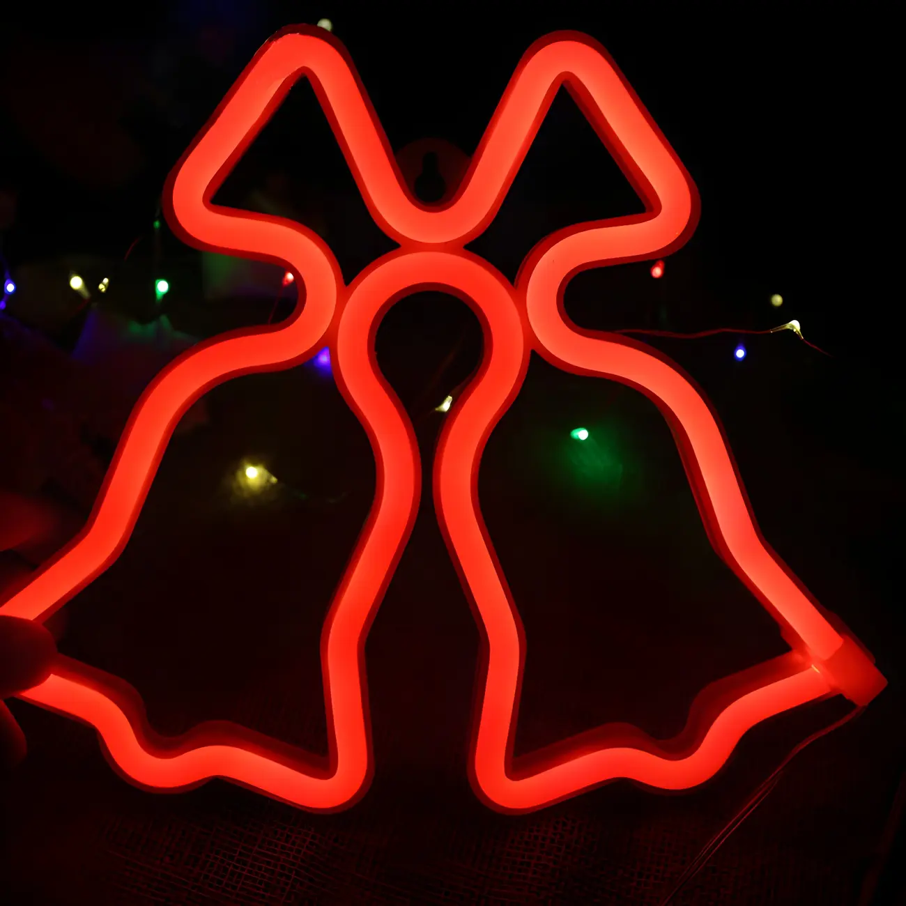 Wired Jingle Bell Red Neon Night Light Image - 2 | homeyfad