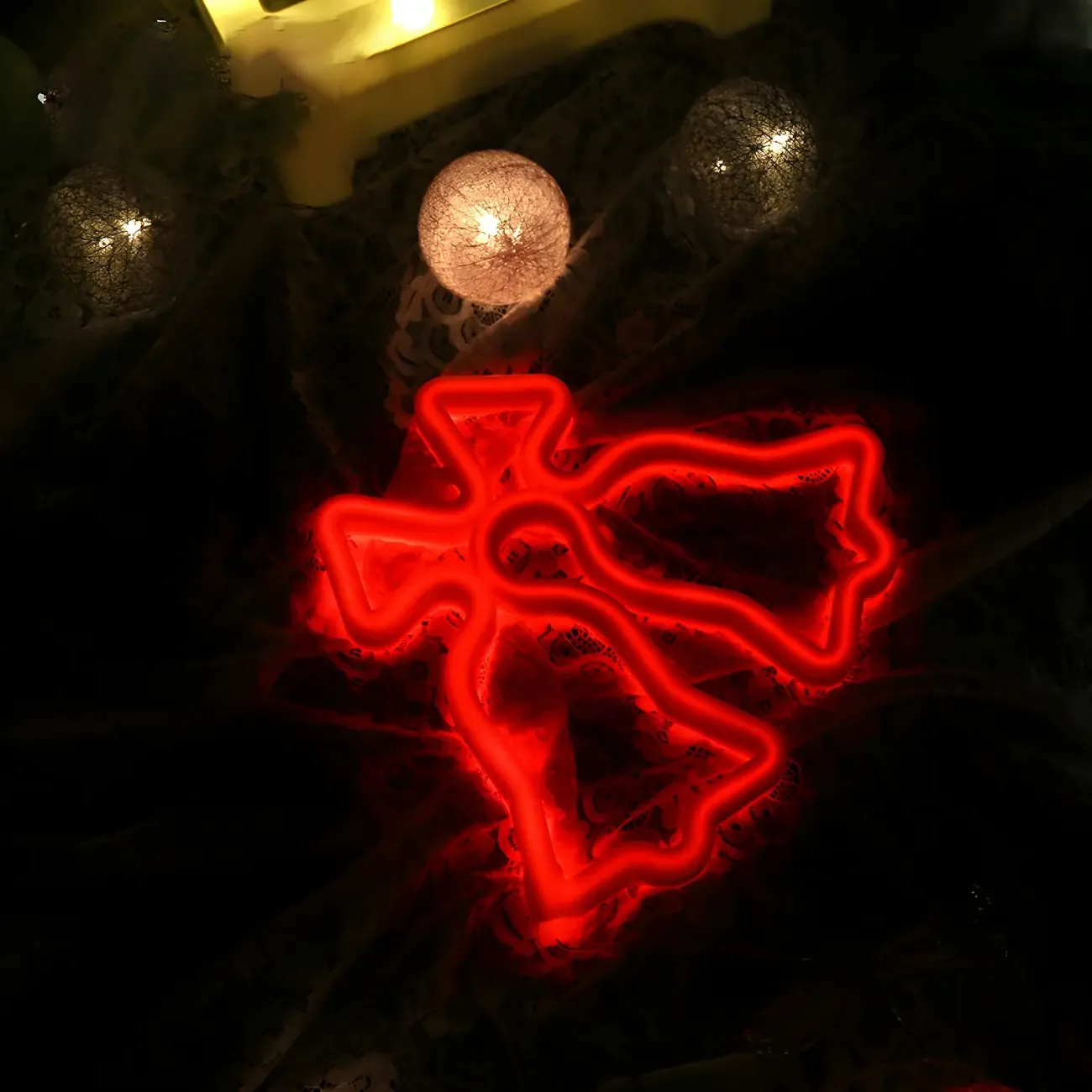 Wired Jingle Bell Red Neon Night Light Image - 3