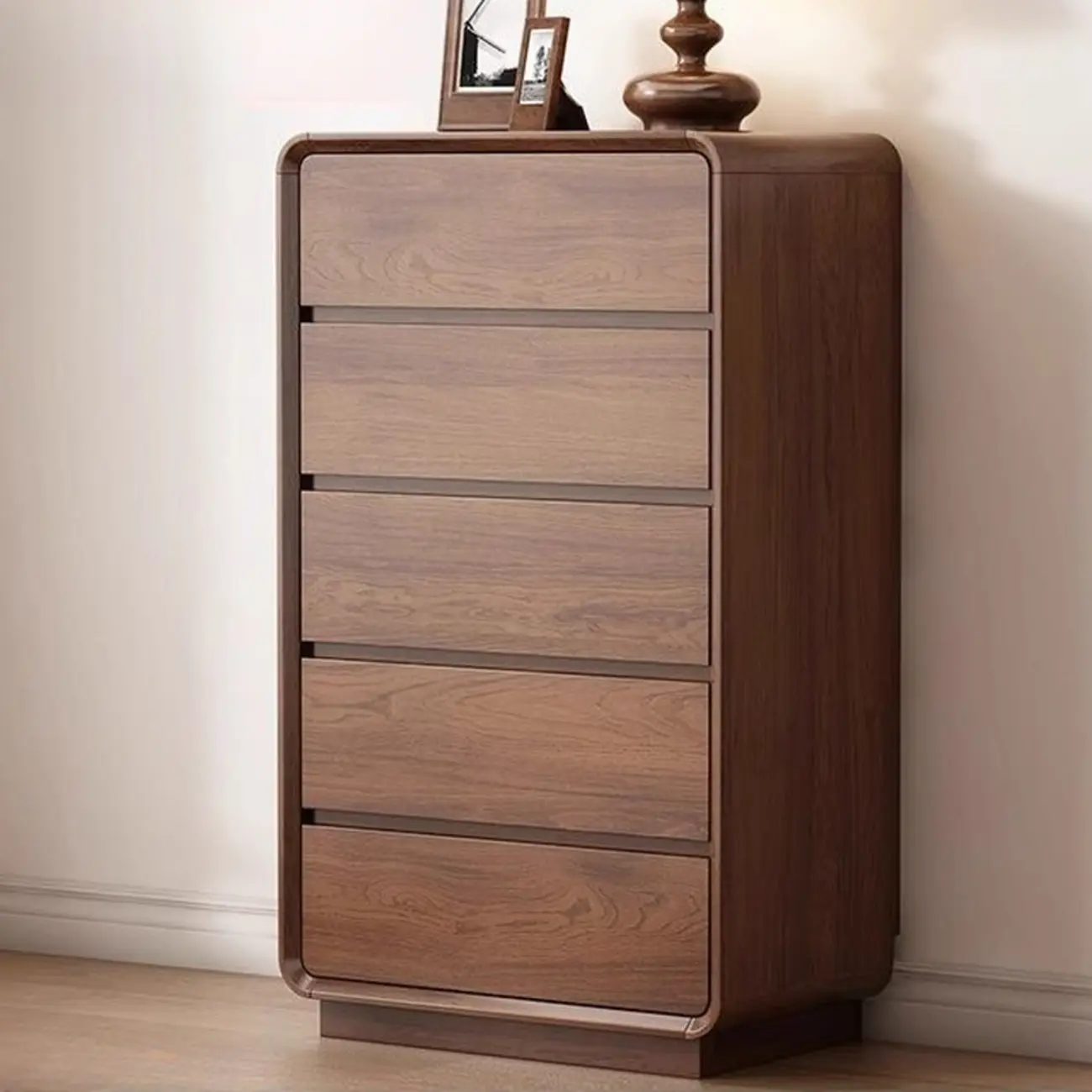 Brown Contemporary Wooden Vertical Bachelor Chest Image - 1 | homeyfad