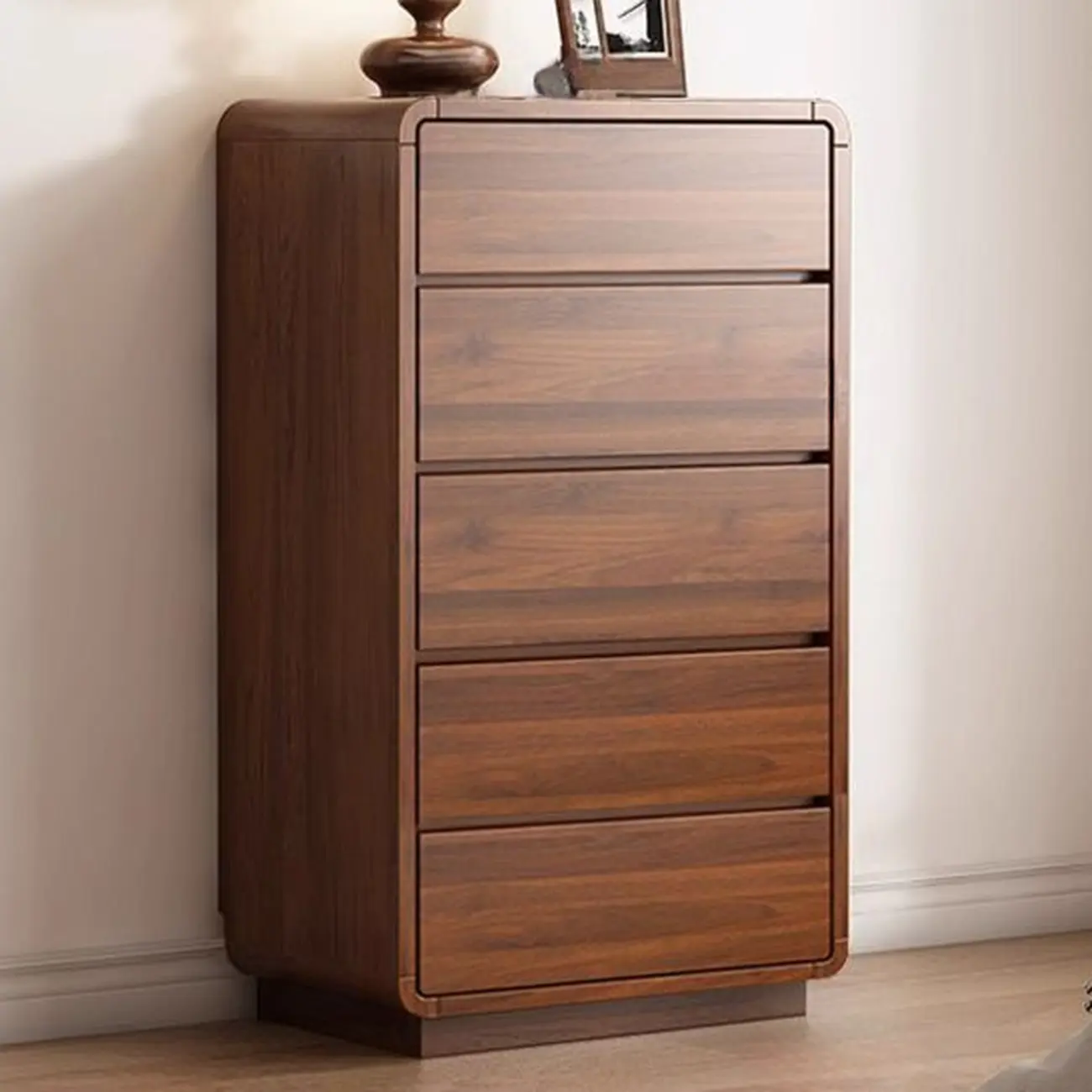 Brown Contemporary Wooden Vertical Bachelor Chest Image - 5 | homeyfad