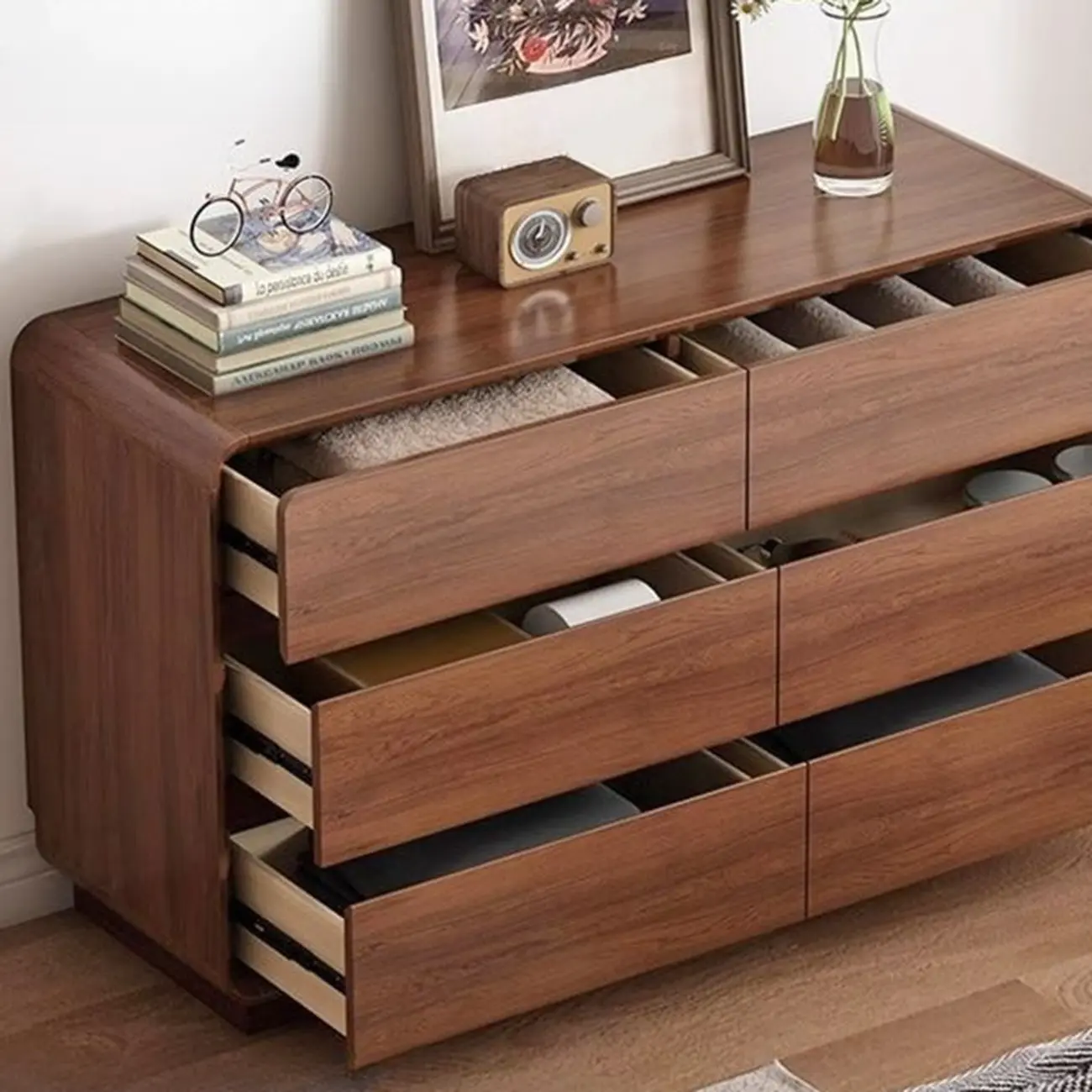 Brown Contemporary Wooden Vertical Bachelor Chest Image - 6 | homeyfad