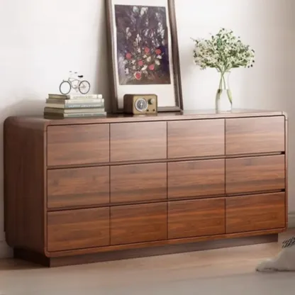 Brown Contemporary Wooden Vertical Bachelor Chest Image - 9