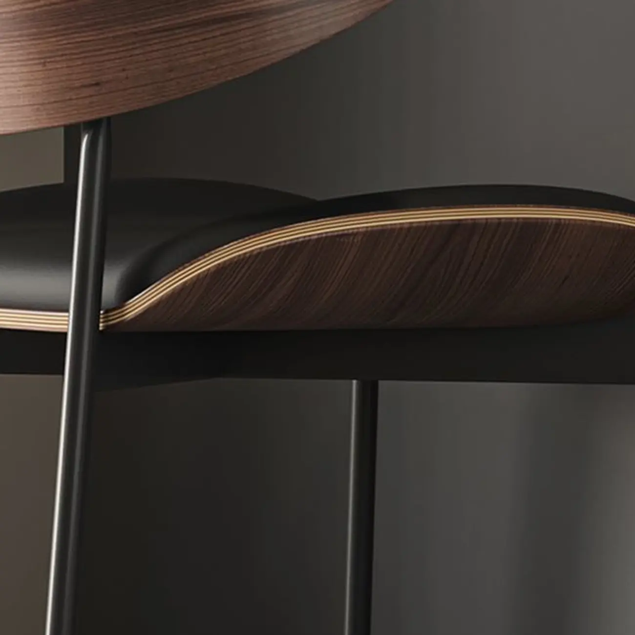 Contemporary Armless Faux Leather Dining Chair Curved Back Image - 8 | homeyfad