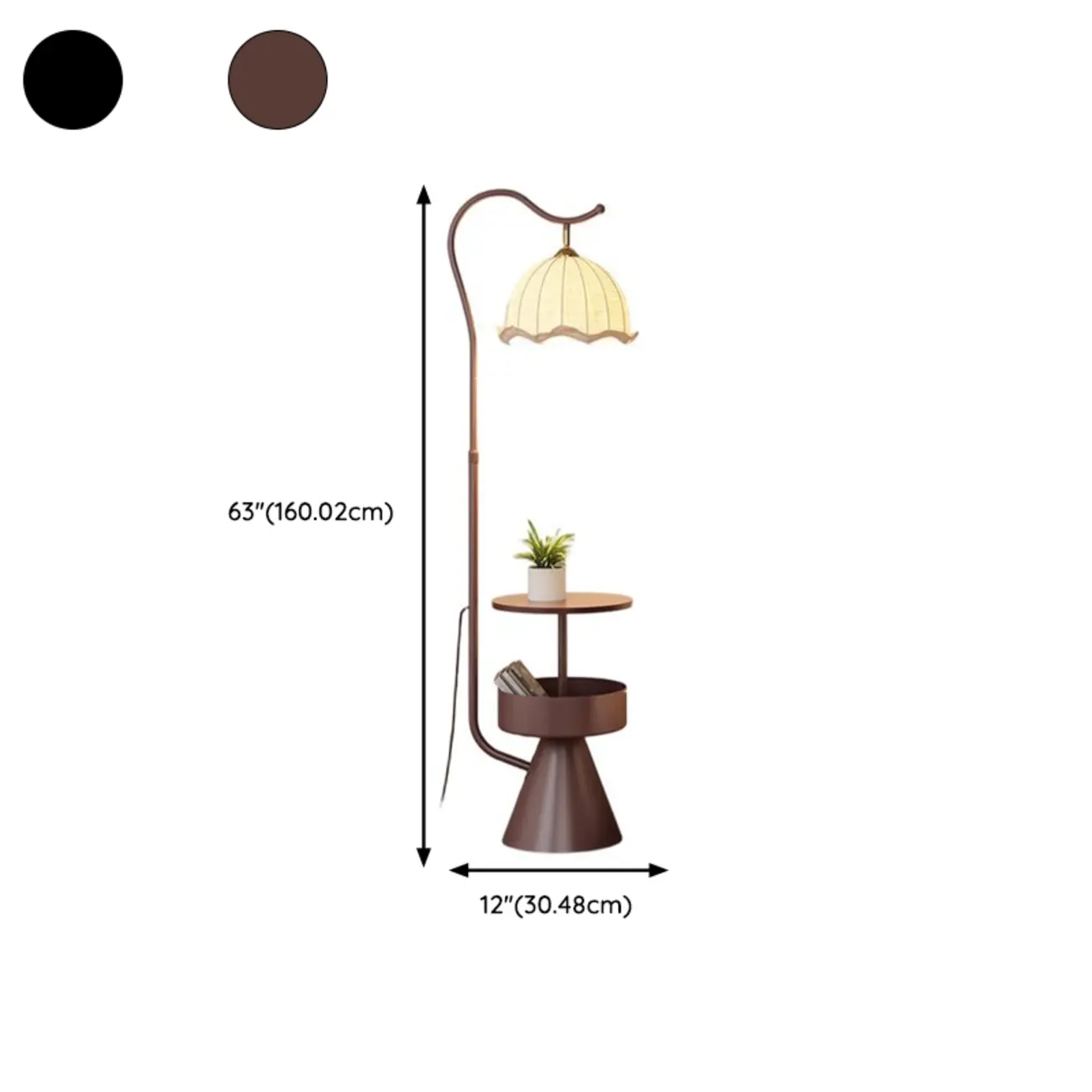 Mid Century Modern Arc Floor Lamp Pumpkin Pleated Shade #size | homeyfad