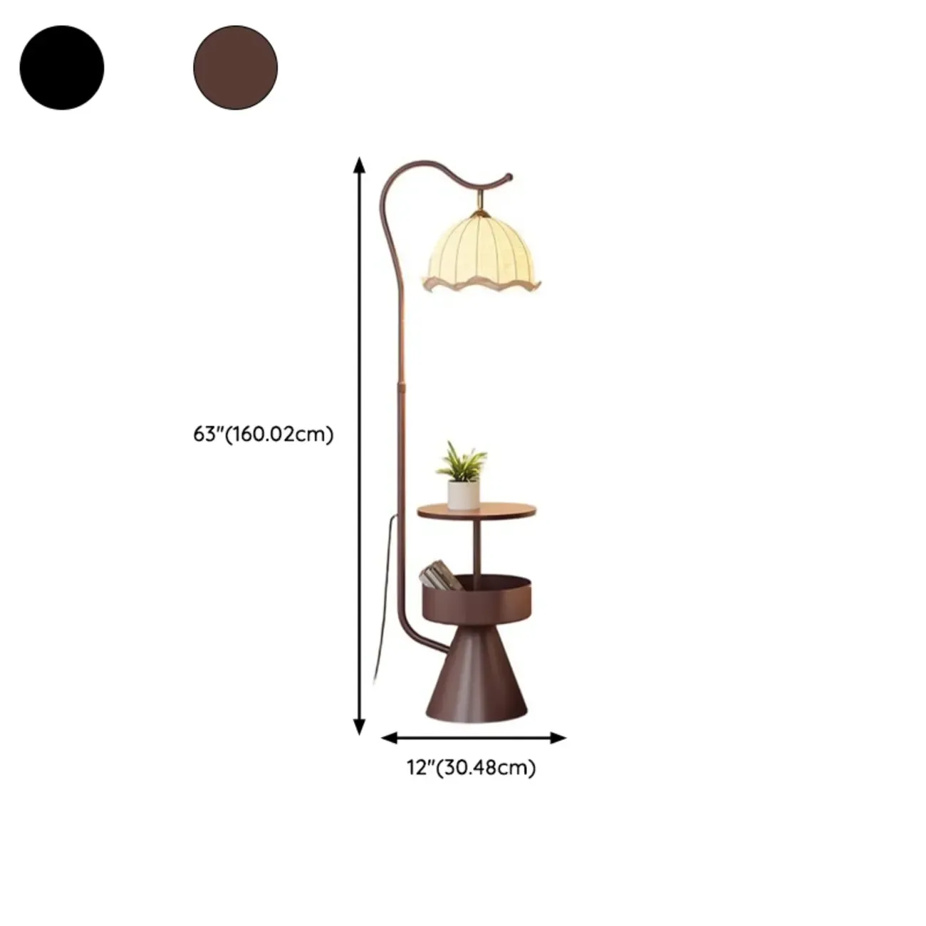 Mid Century Modern Arc Floor Lamp Pumpkin Pleated Shade #size