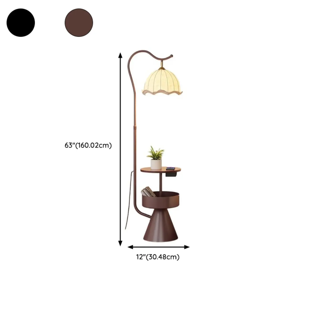 Mid Century Modern Arc Floor Lamp Pumpkin Pleated Shade Image - 12 | homeyfad