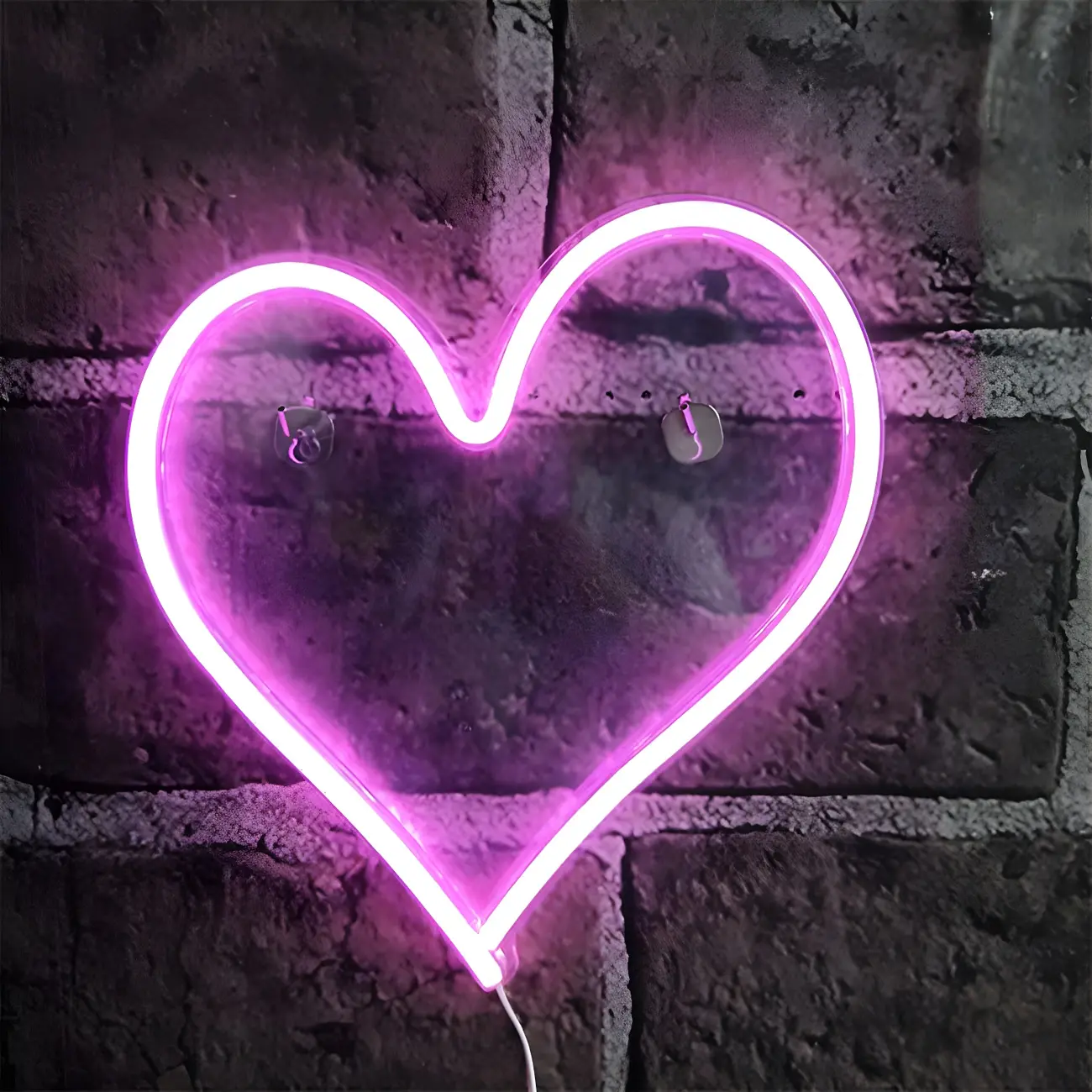 Simple Pink Heart USB Neon Night Light Image - 2 | homeyfad