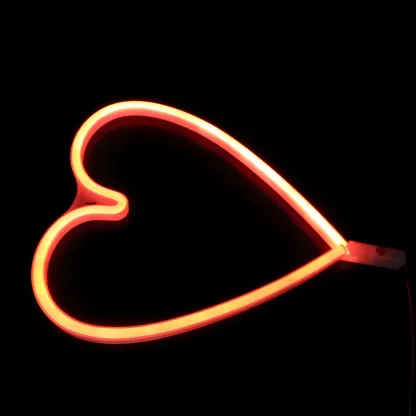 Heart Shape Minimalist Plastic LED Night Light Image - 1
