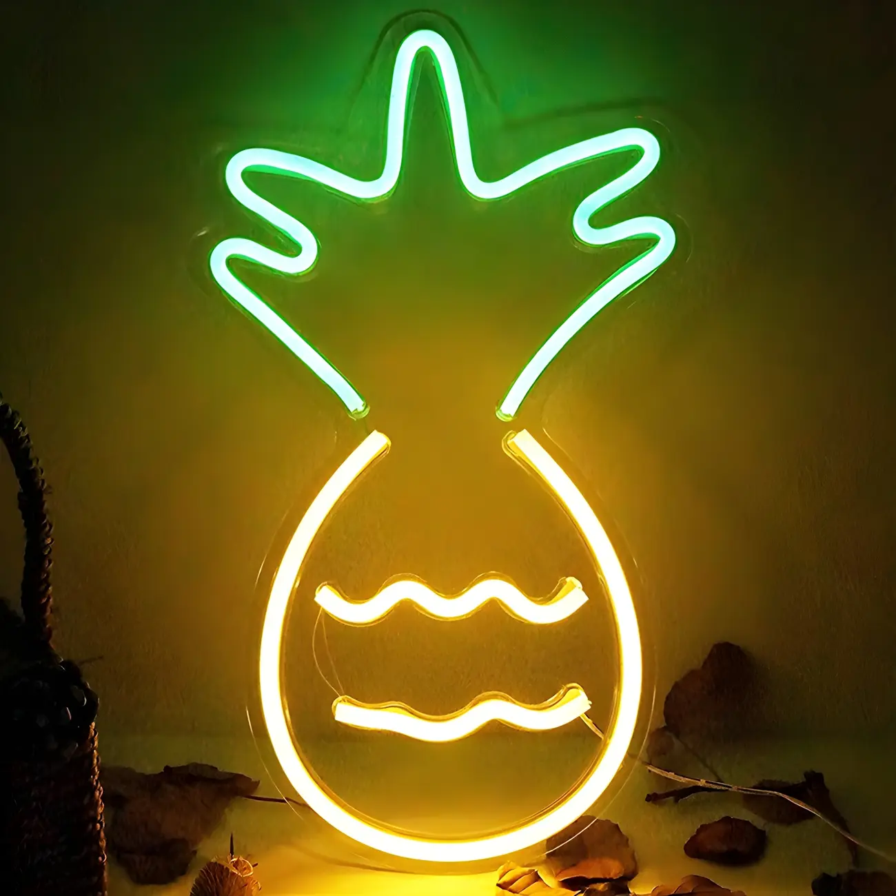 Tropical Lively Neon Pineapple LED Wall Night Light Image - 2 | homeyfad