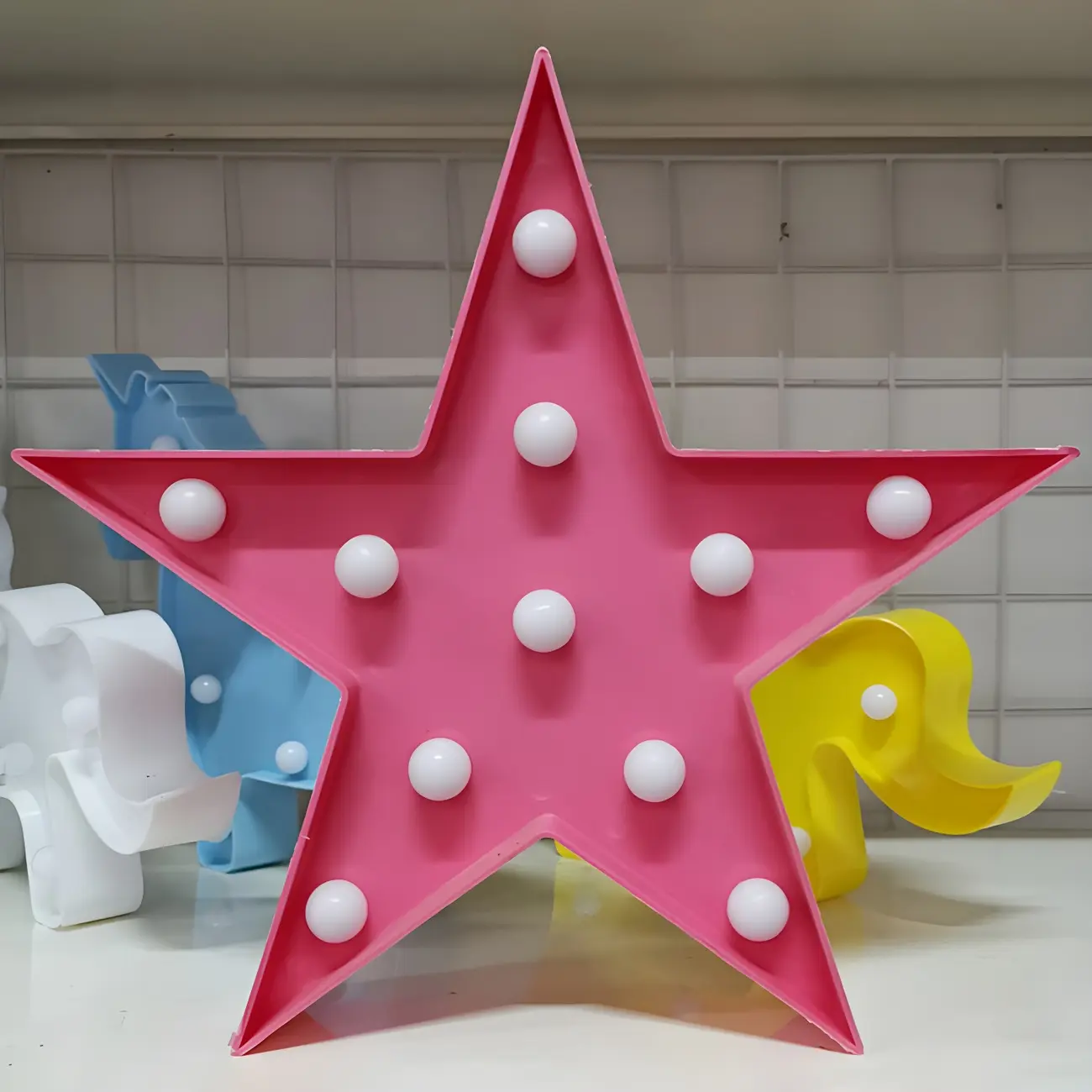 Wired Multicolor Plastic Pentagram LED Night Light Image - 1 | homeyfad