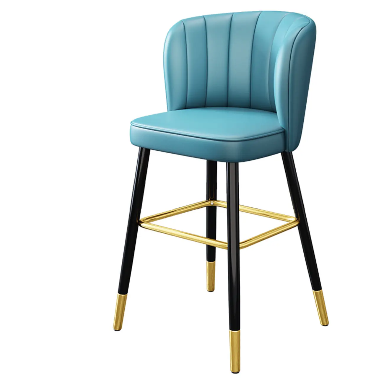 Short Upholstered Modern Counter Stools with Footrest Image - 10 | homeyfad