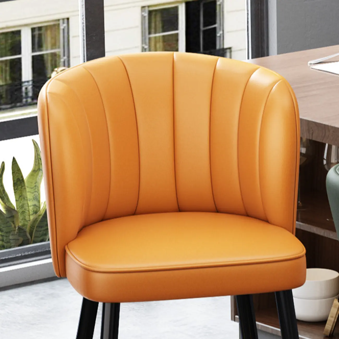 Short Upholstered Modern Counter Stools with Footrest Image - 5 | homeyfad