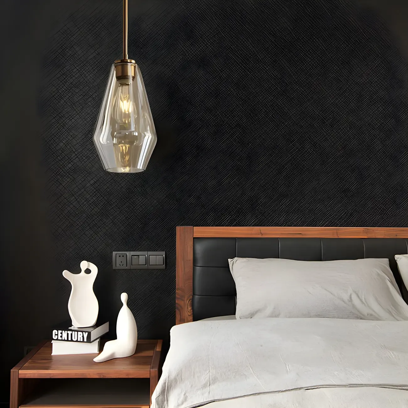 Elegant Modern Glass Geometric Pendant Light For Bedroom Image - 1
