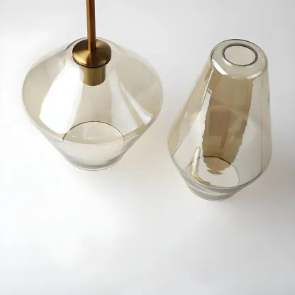 Elegant Modern Glass Geometric Pendant Light For Bedroom Image - 7