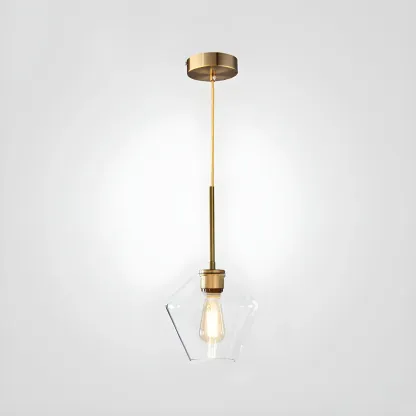 Elegant Modern Glass Geometric Pendant Light For Bedroom Image - 10
