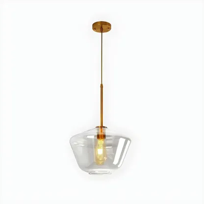 Elegant Modern Glass Geometric Pendant Light For Bedroom Image - 11