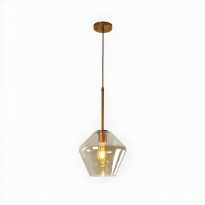 Elegant Modern Glass Geometric Pendant Light For Bedroom Image - 13