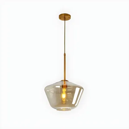 Elegant Modern Glass Geometric Pendant Light For Bedroom Image - 14