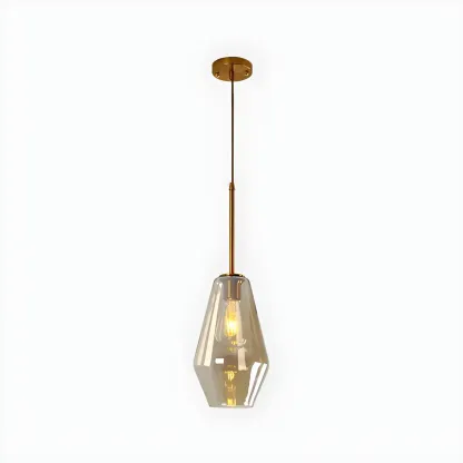 Elegant Modern Glass Geometric Pendant Light For Bedroom Image - 15
