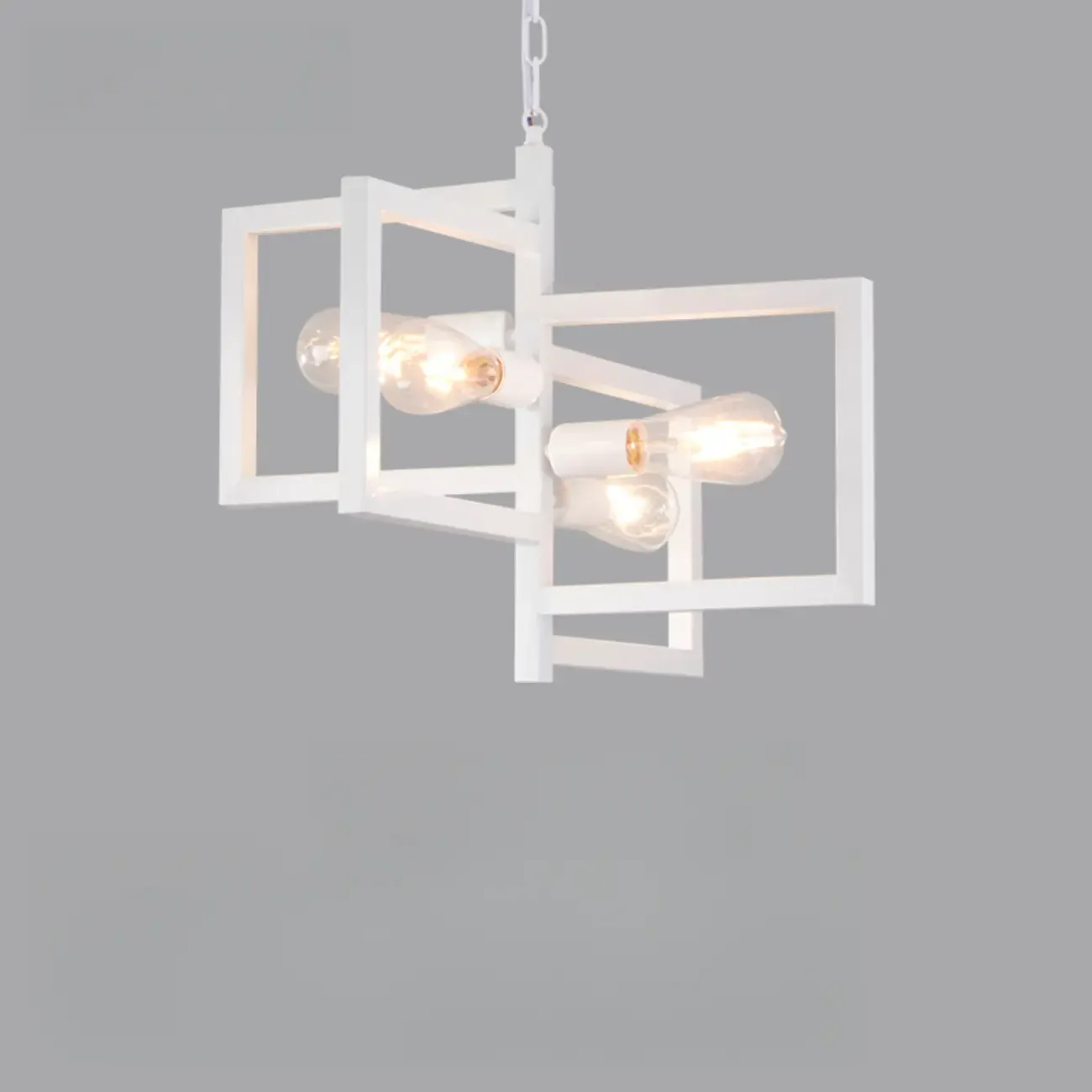 Industrial Geometric Black Metal Kitchen Pendant Light Image - 2