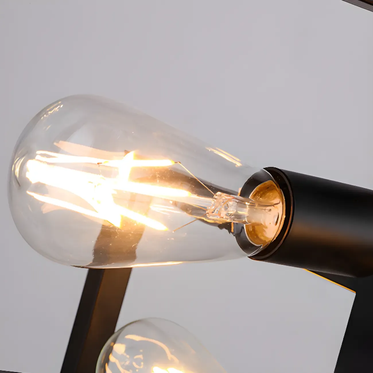 Industrial Geometric Black Metal Kitchen Pendant Light Image - 7