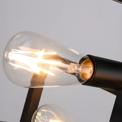 Industrial Geometric Black Metal Kitchen Pendant Light Image - 7