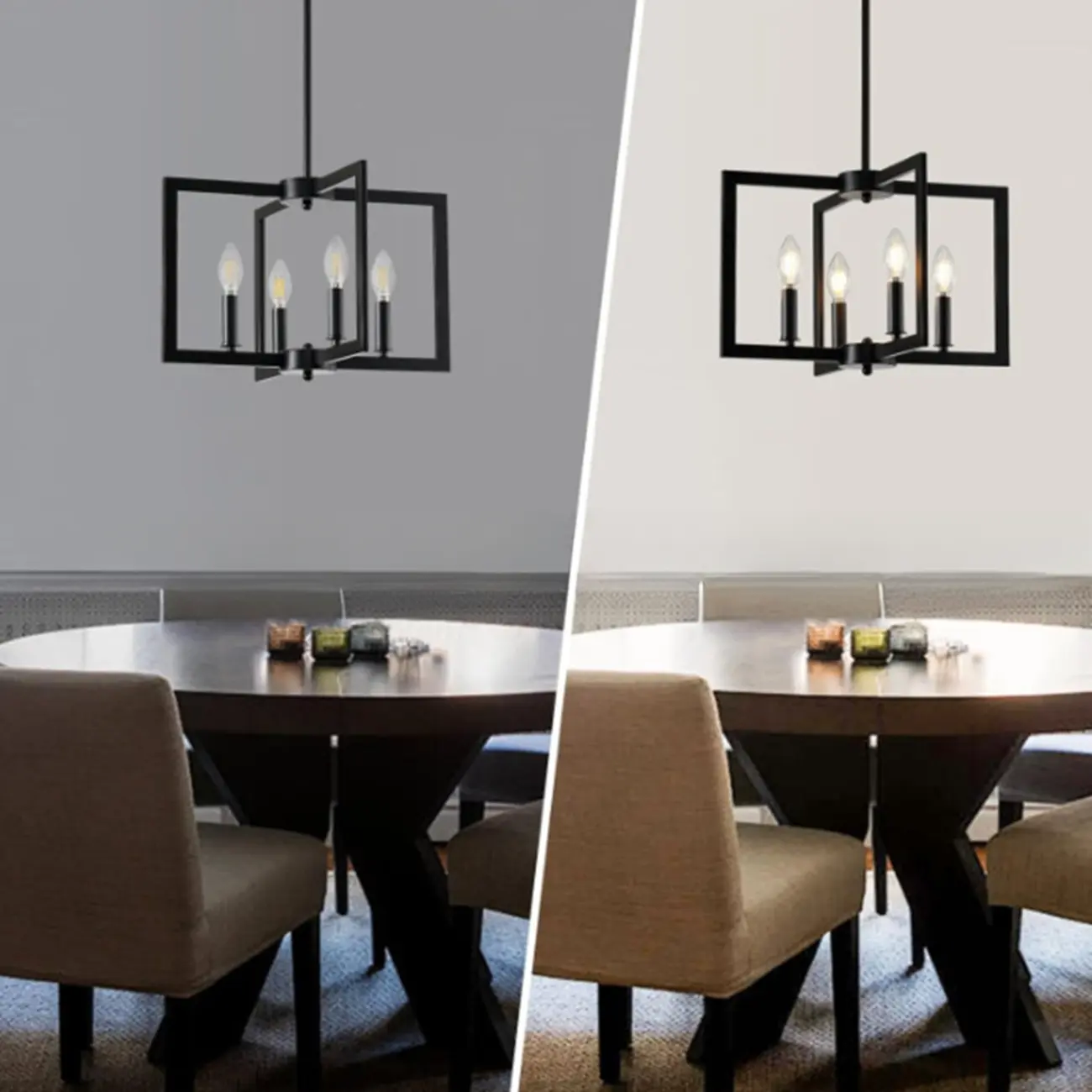 Geometric Industrial Black Candelabra Pendant Light Image - 3 | homeyfad