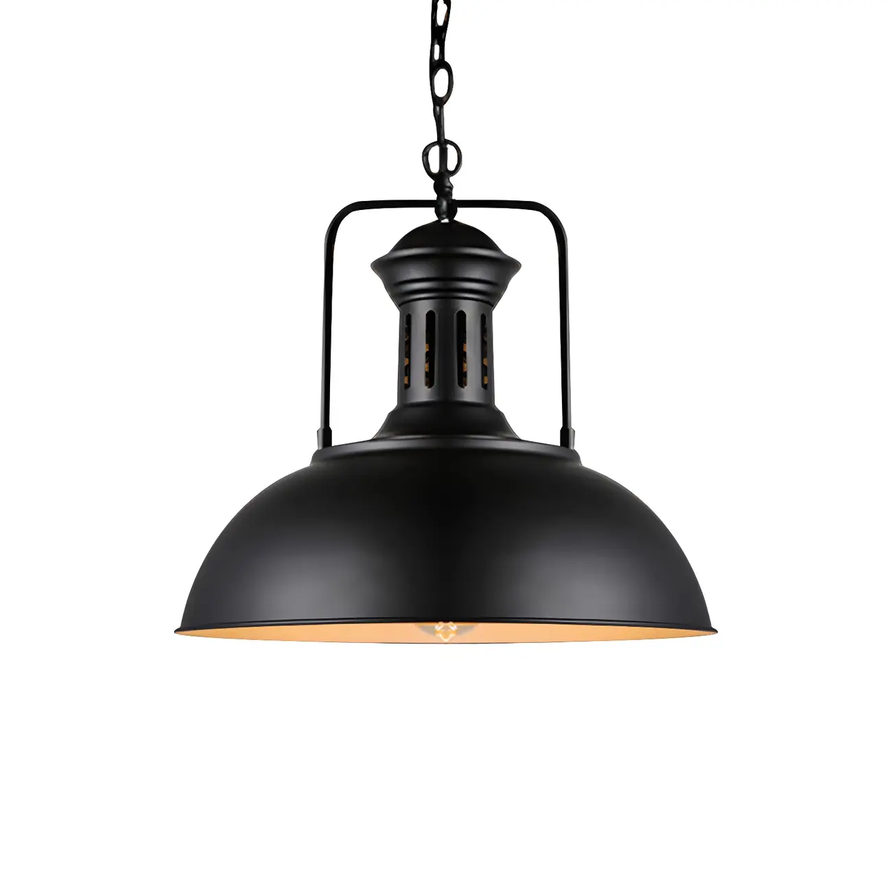 Industrial Black Dome Pendant Light for Kitchen Island Image - 2 | homeyfad