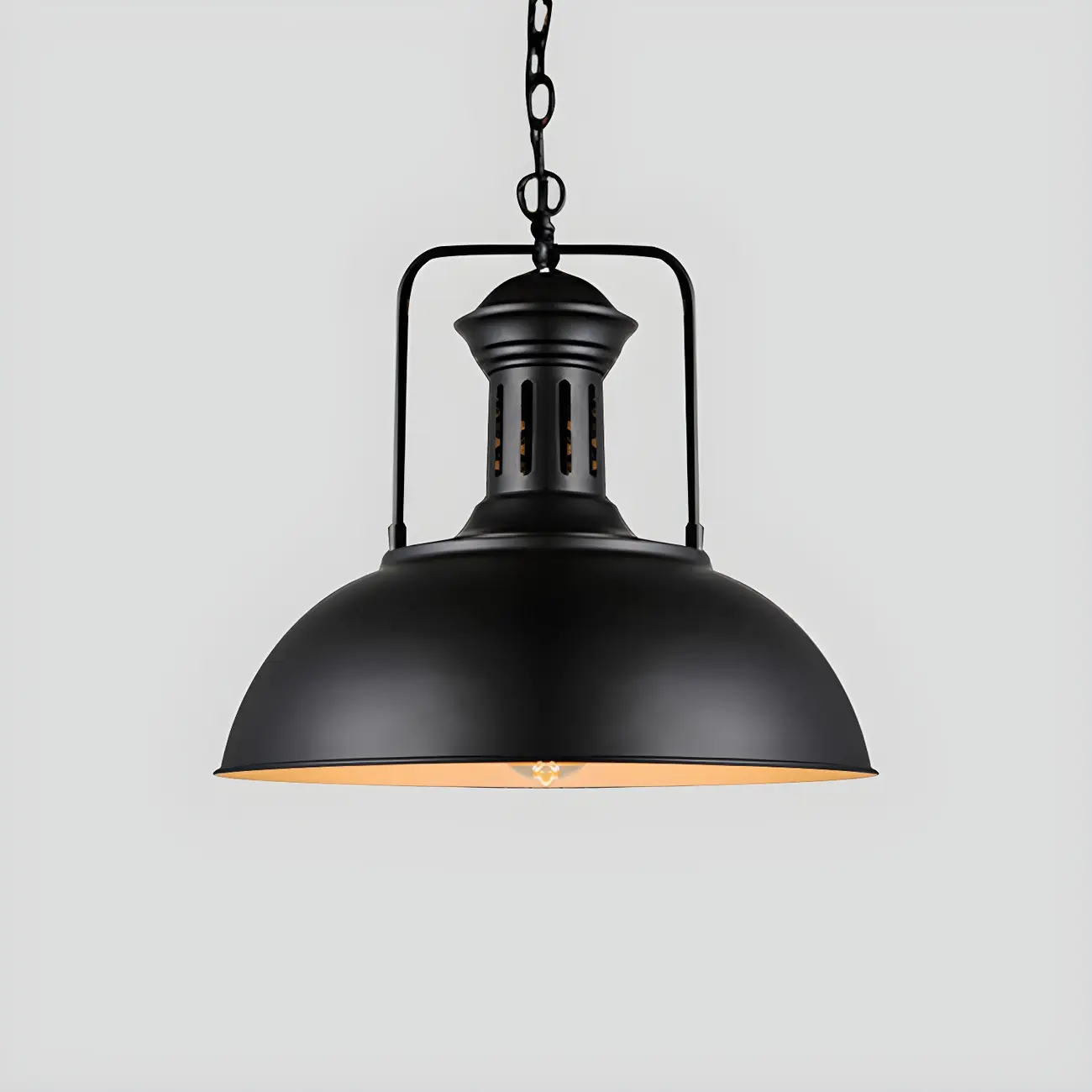 Industrial Black Dome Pendant Light for Kitchen Island Image - 3 | homeyfad