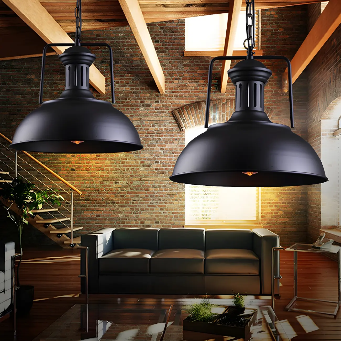 Industrial Black Dome Pendant Light for Kitchen Island Image - 4 | homeyfad