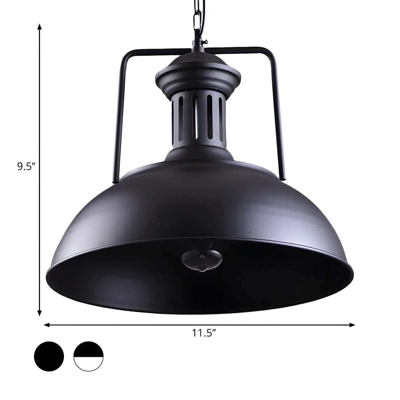 Industrial Black Dome Pendant Light for Kitchen Island Image - 8 | homeyfad