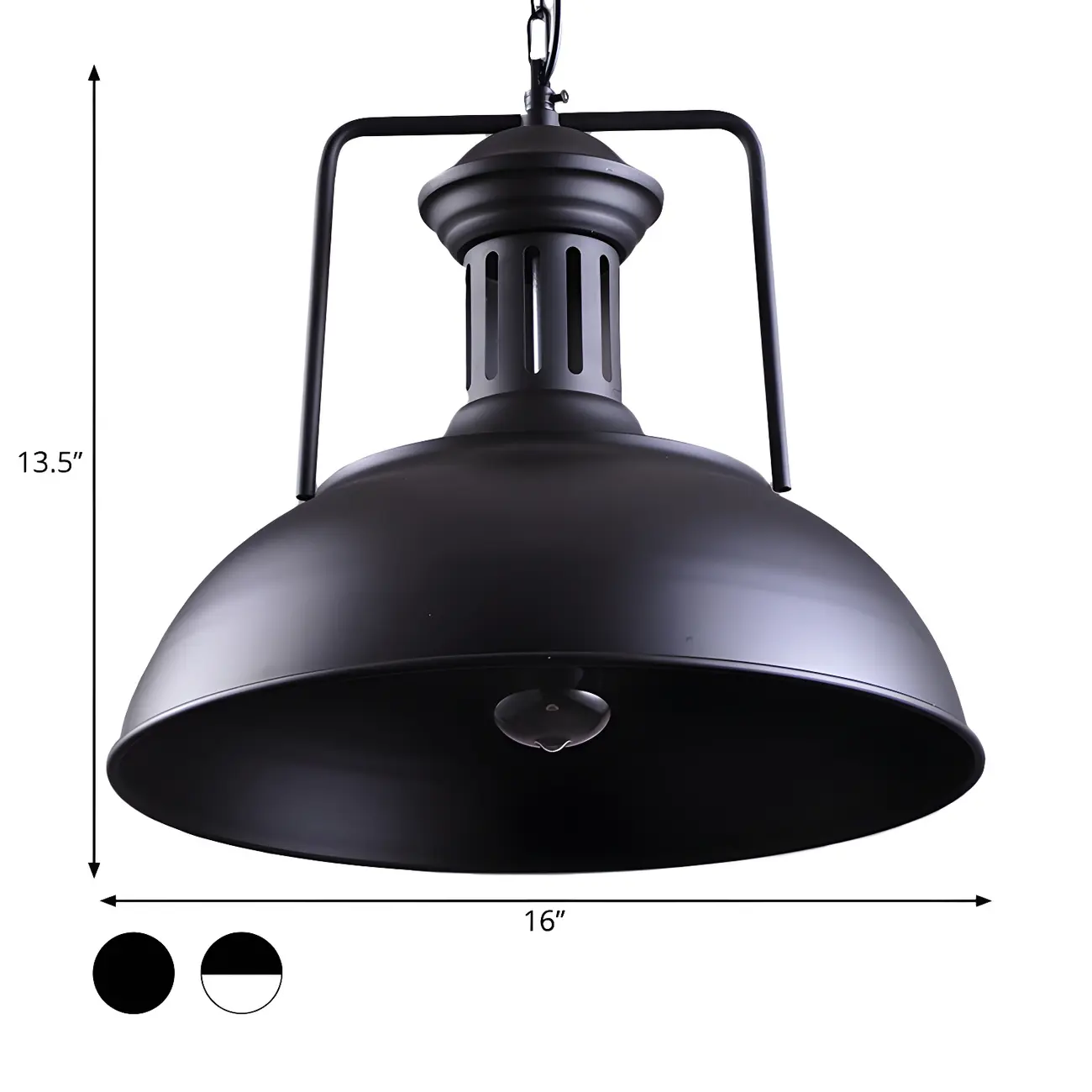 Industrial Black Dome Pendant Light for Kitchen Island Image - 9 | homeyfad