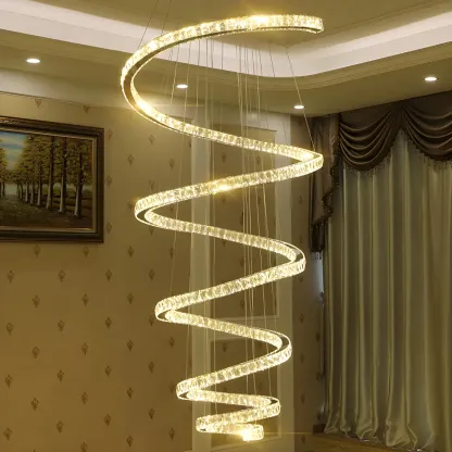 Modern Spiral Crystal Chandelier Image - 1