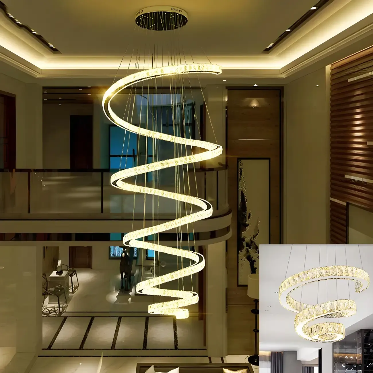 Modern Spiral Crystal Chandelier Image - 2