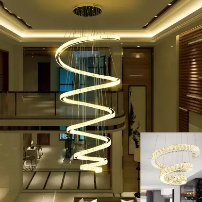 Modern Spiral Crystal Chandelier Image - 2