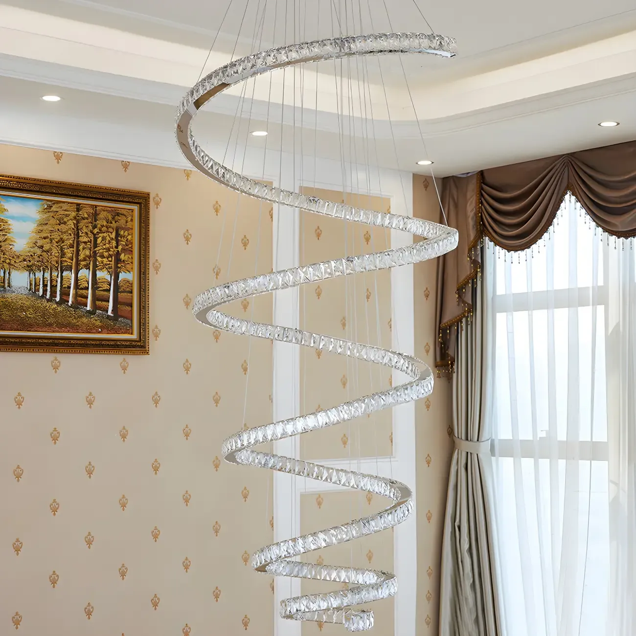 Modern Spiral Crystal Chandelier Image - 3