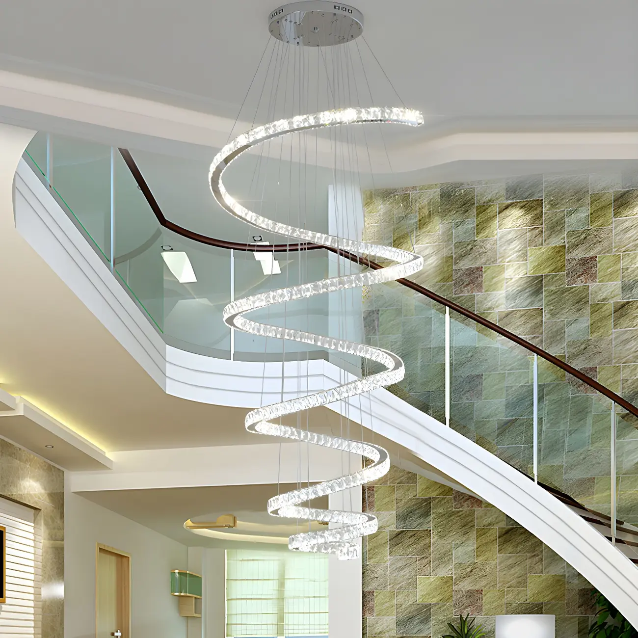 Modern Spiral Crystal Chandelier Image - 4 | homeyfad