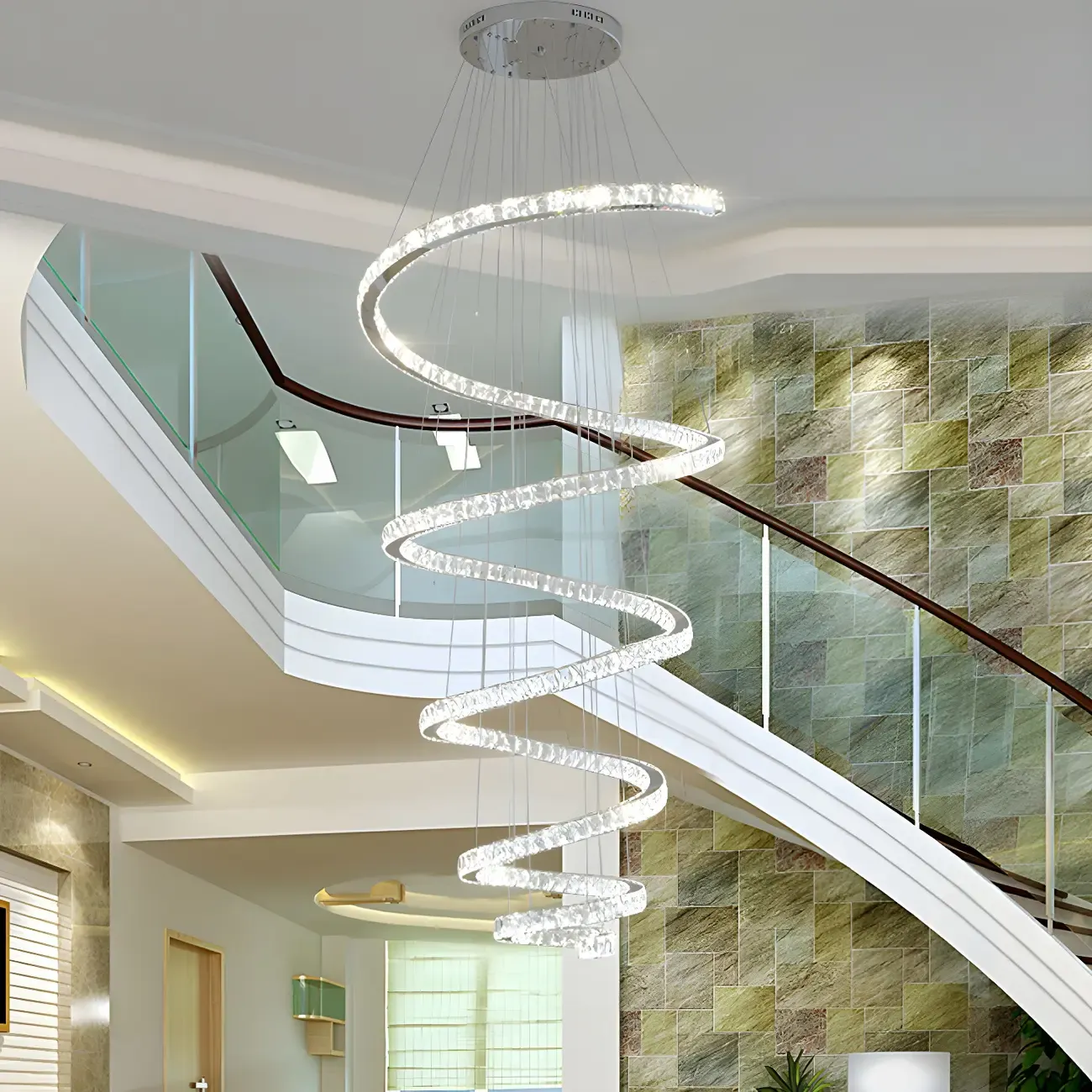 Modern Spiral Crystal Chandelier Image - 4