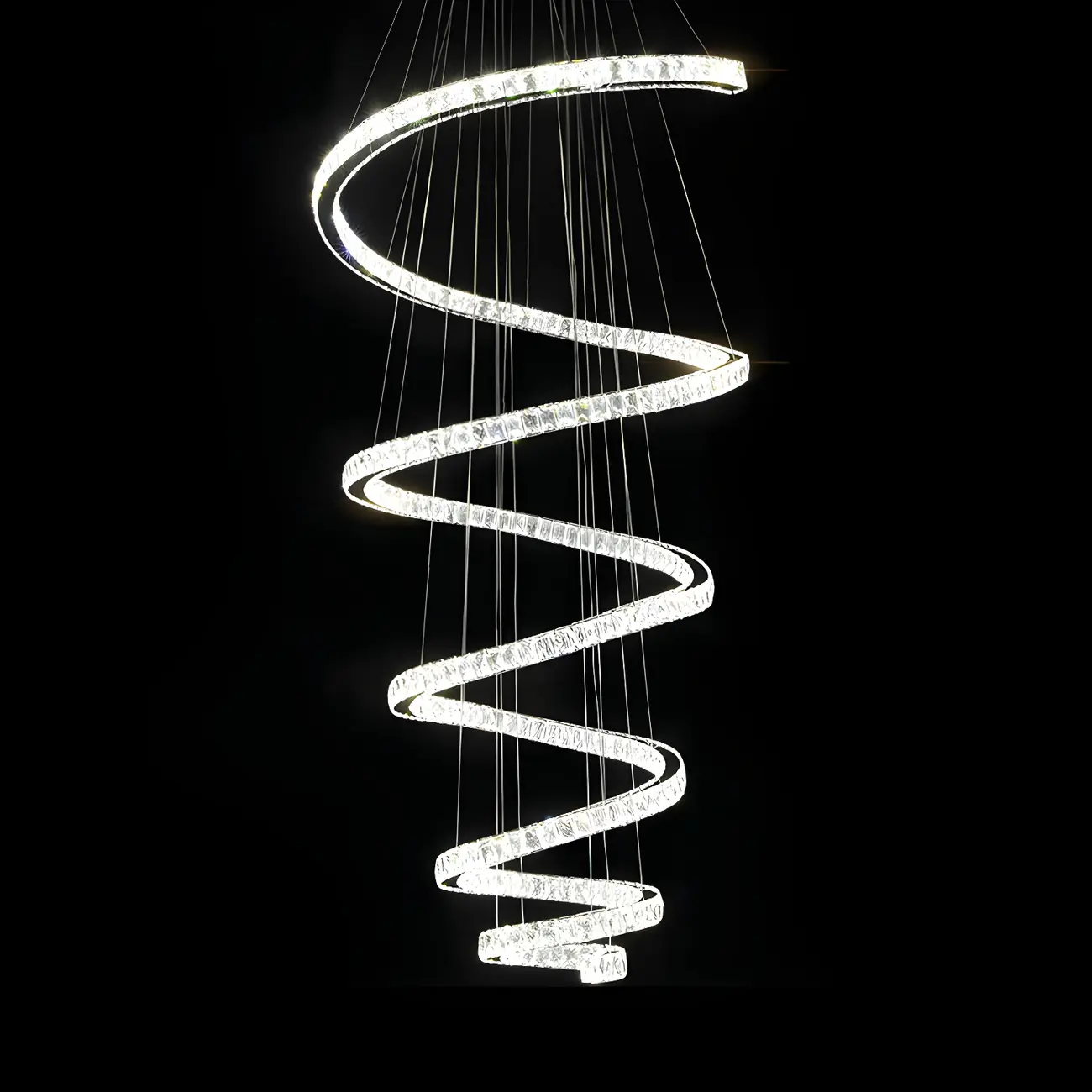 Modern Spiral Crystal Chandelier Image - 6 | homeyfad