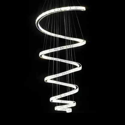 Modern Spiral Crystal Chandelier Image - 6