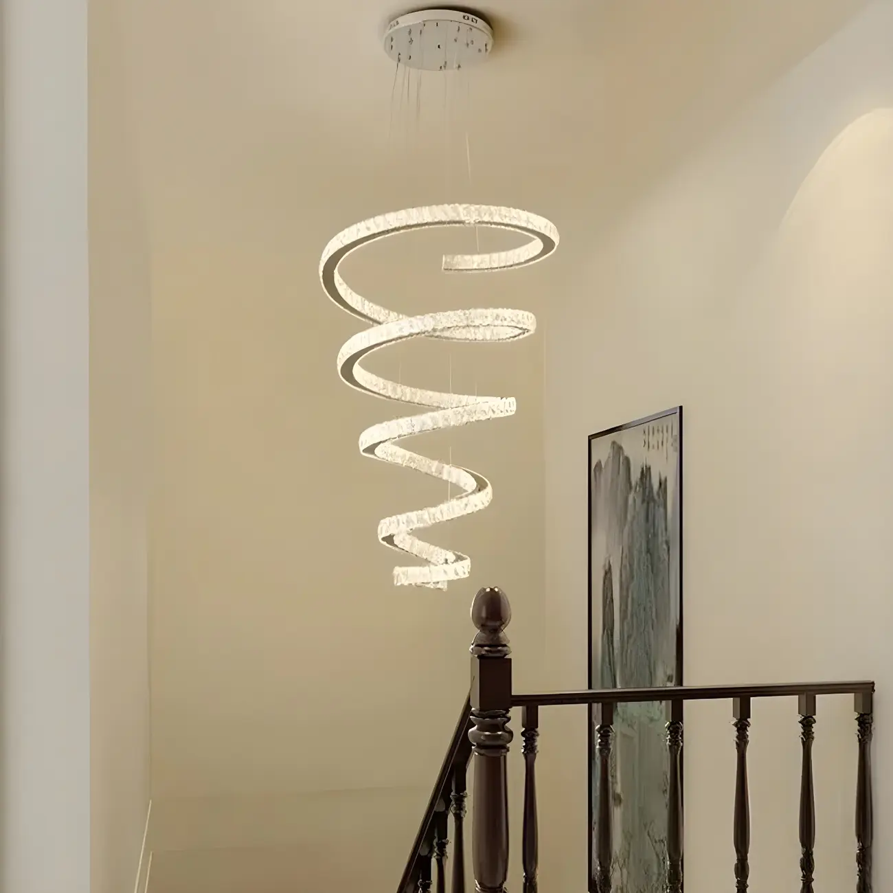 Modern Spiral Crystal Chandelier Image - 8 | homeyfad