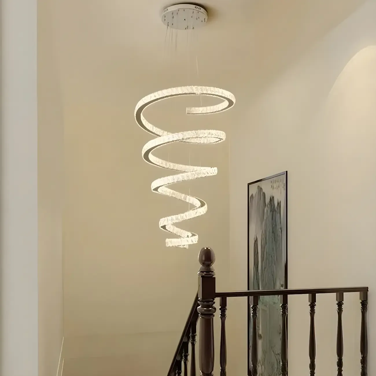 Modern Spiral Crystal Chandelier Image - 8