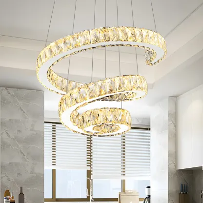 Modern Spiral Crystal Chandelier Image - 12