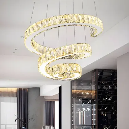 Modern Spiral Crystal Chandelier Image - 15