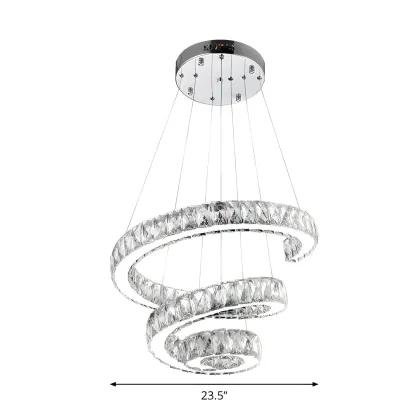Modern Spiral Crystal Chandelier Image - 17
