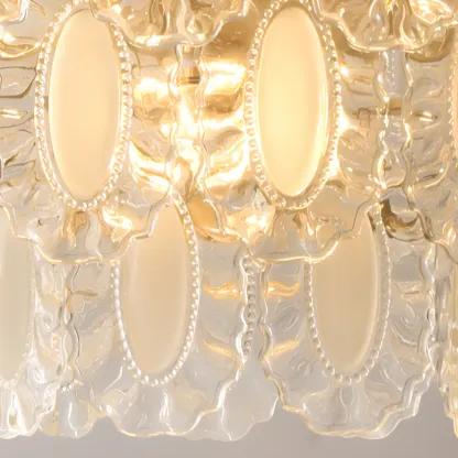 Elegant Gold Linear Crystal Glass Chandelier Multi-tier Image - 4