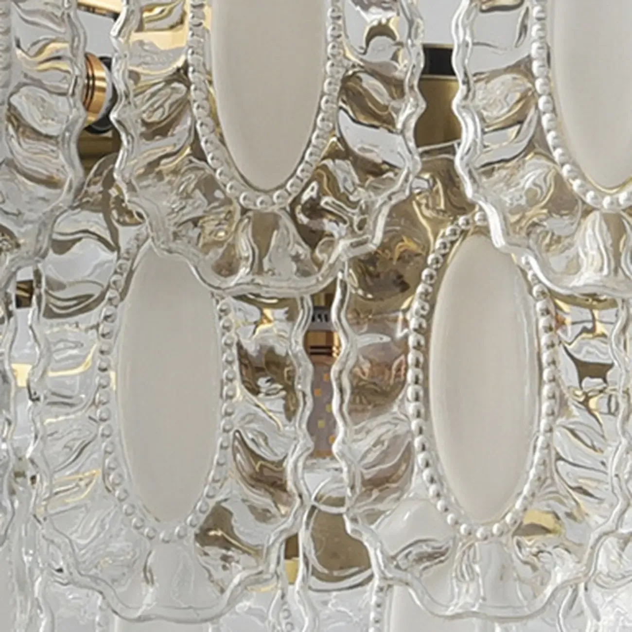 Elegant Gold Linear Crystal Glass Chandelier Multi-tier Image - 6